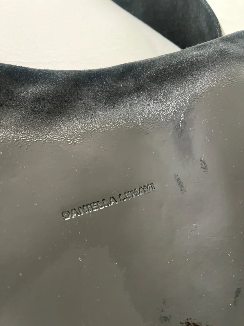 Daniella Lehavi Black Patent Leather and Suede Shoulder Bag